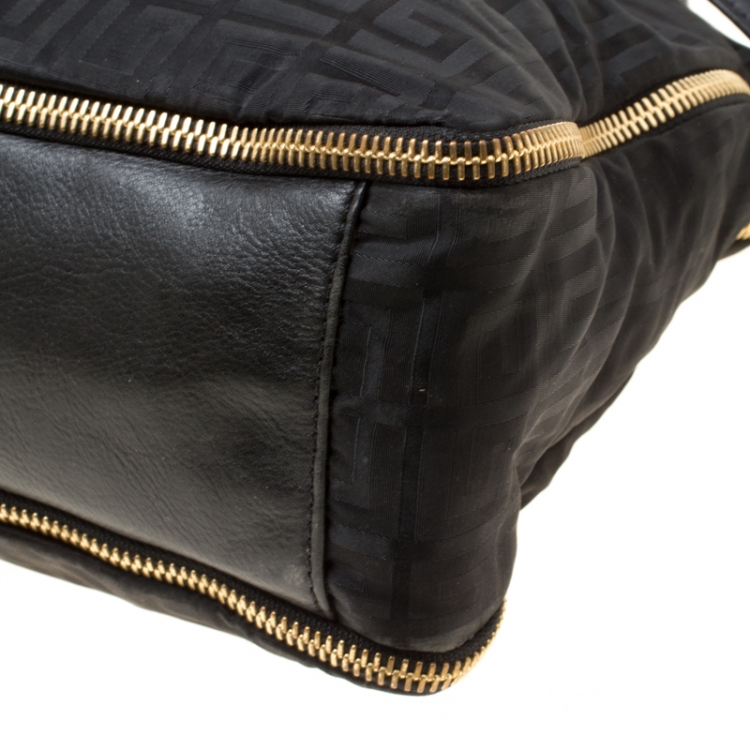 Pre Owned Givenchy Black Signature Nylon and Leather Top Handle Bag
