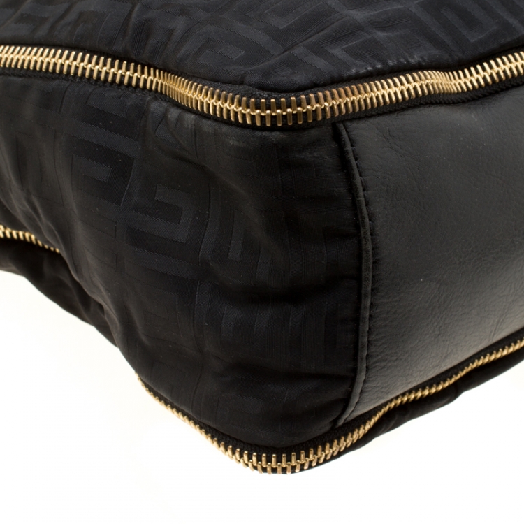 Pre Owned Givenchy Black Signature Nylon and Leather Top Handle Bag