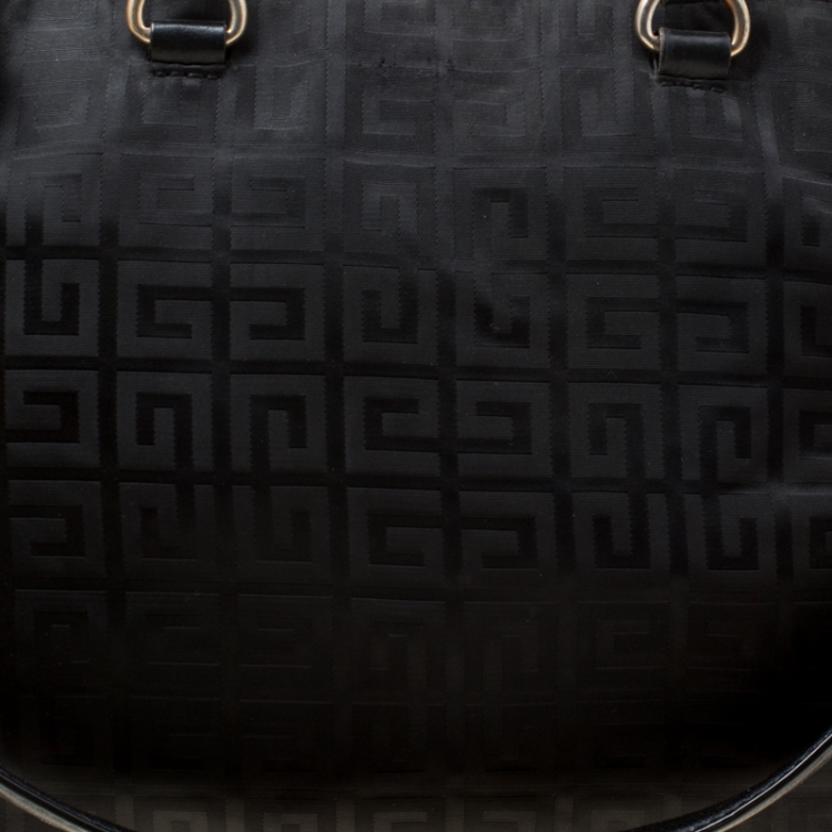 Pre Owned Givenchy Black Signature Nylon and Leather Top Handle Bag