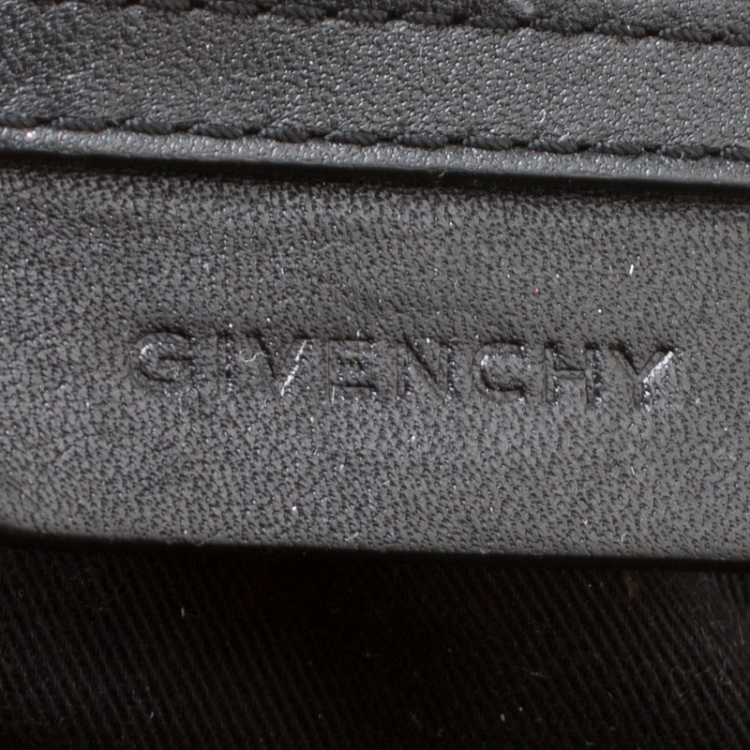 Pre Owned Givenchy Grey/Black Signature Canvas Top Handle Bag