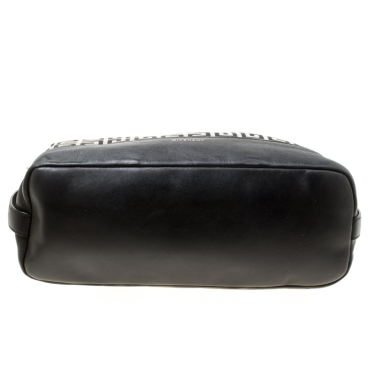 Pre Owned Givenchy Grey/Black Signature Canvas Top Handle Bag