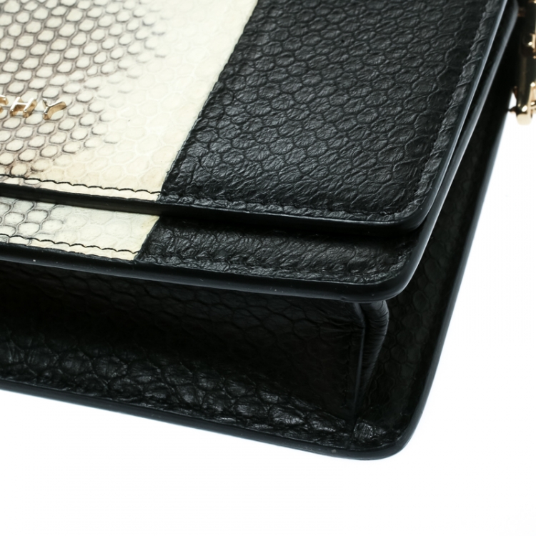 Pre Owned Givenchy Monochrome Python Embossed Leather Clutch 