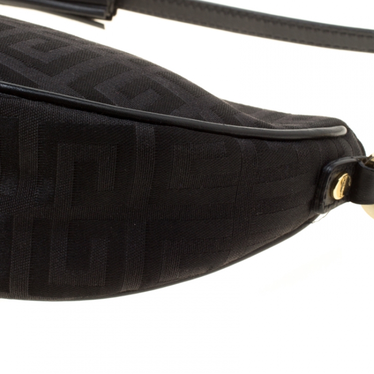 Pre Owned Givenchy Black Signature Canvas Shoulder Bag