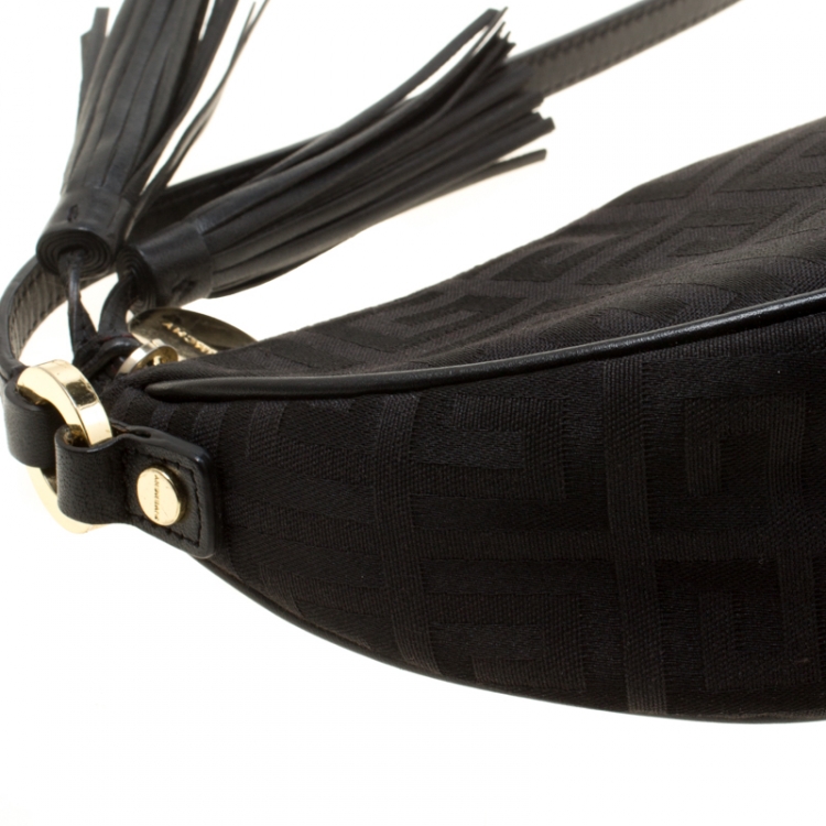 Pre Owned Givenchy Black Signature Canvas Shoulder Bag