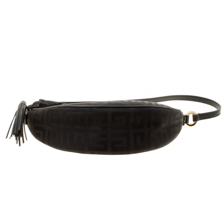 Pre Owned Givenchy Black Signature Canvas Shoulder Bag