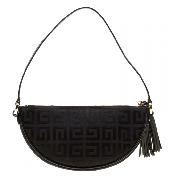 Pre Owned Givenchy Black Signature Canvas Shoulder Bag