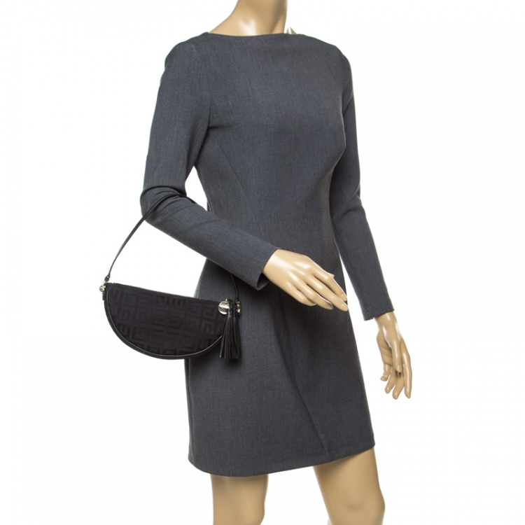Pre Owned Givenchy Black Signature Canvas Shoulder Bag