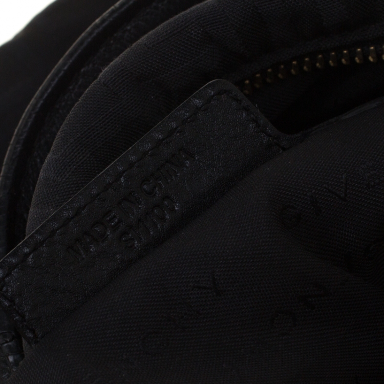 Pre Owned Givenchy Black Signature Canvas and Leather Top Handle Bag