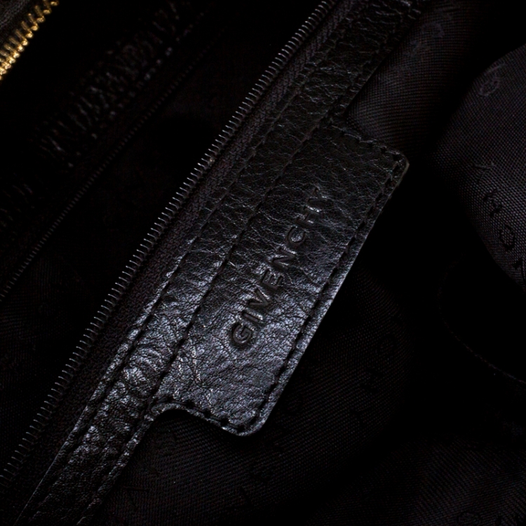 Pre Owned Givenchy Black Signature Canvas and Leather Top Handle Bag