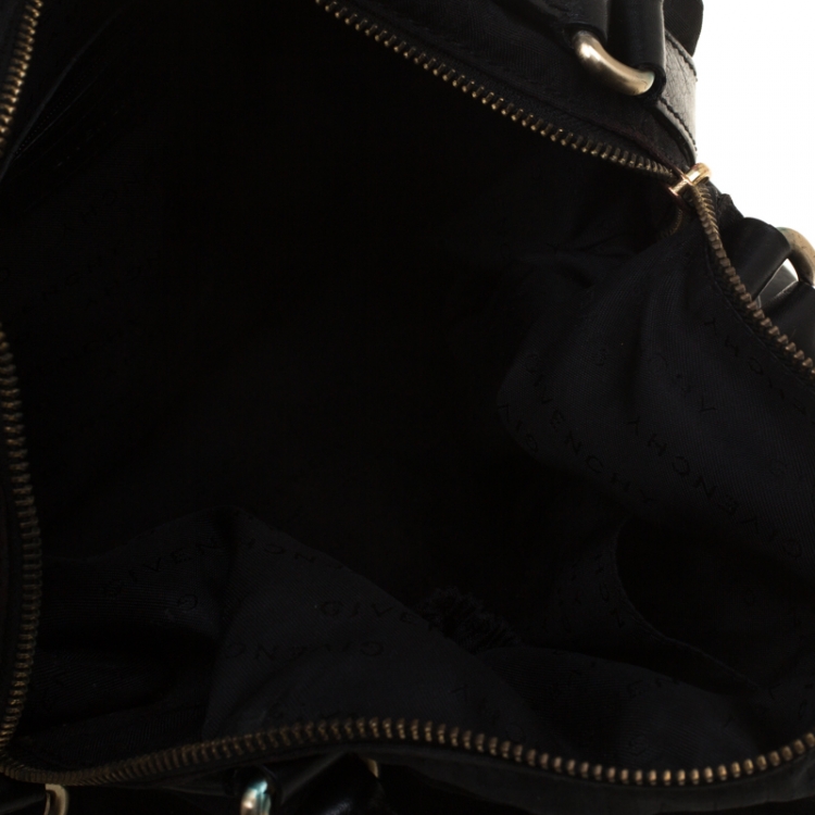 Pre Owned Givenchy Black Signature Canvas and Leather Top Handle Bag