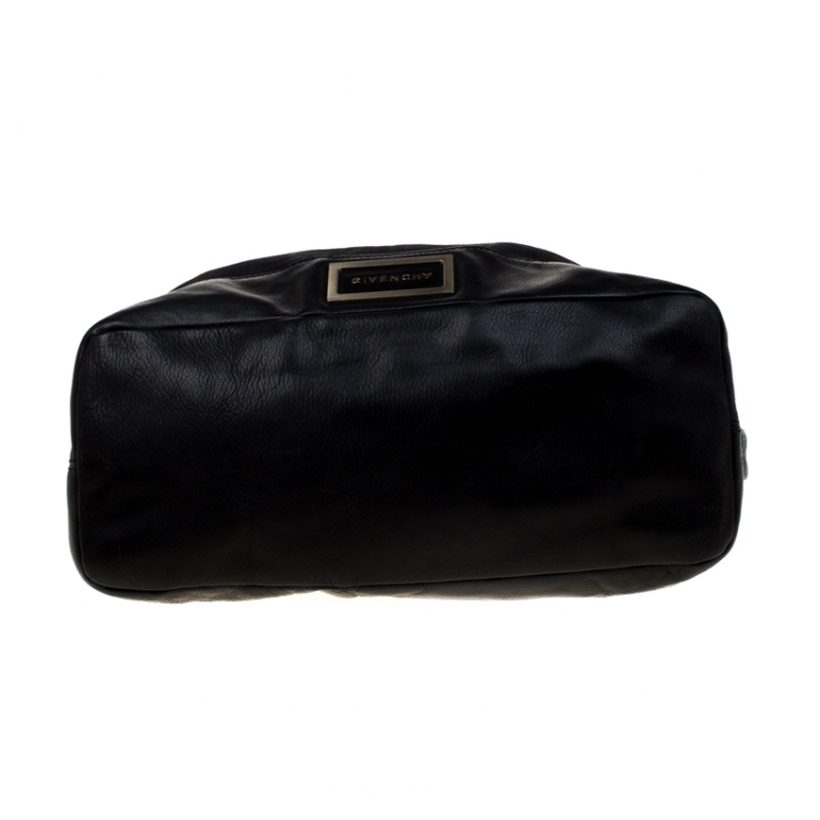 Pre Owned Givenchy Black Signature Canvas and Leather Top Handle Bag