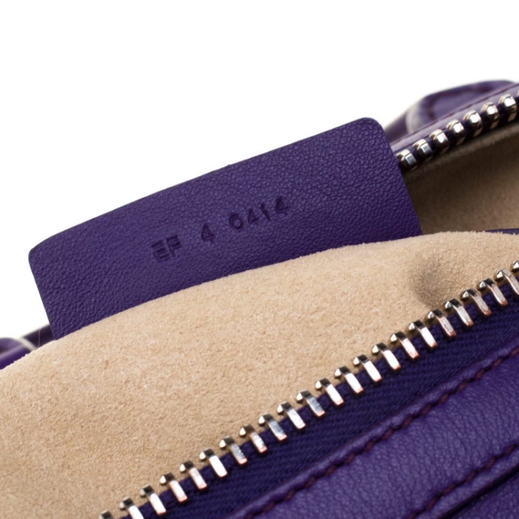 Pre Owned Givenchy Purple Leather Mini Lucrezia Duffel Bag