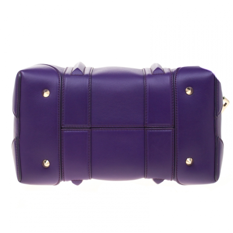 Pre Owned Givenchy Purple Leather Mini Lucrezia Duffel Bag