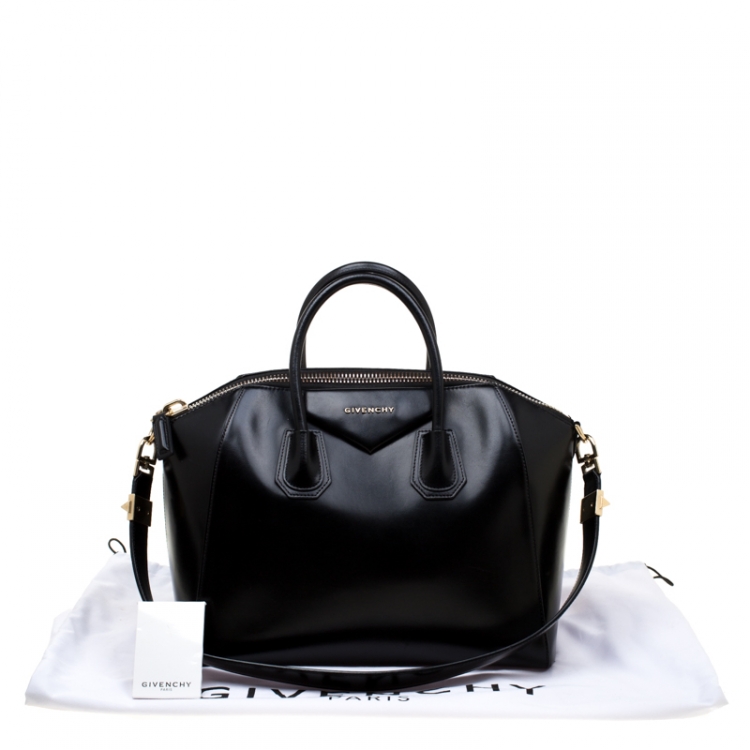 Pre Owned Givenchy Black Leather Antigona Top Handle Bag