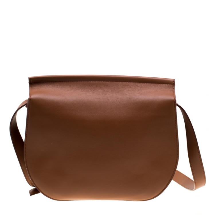مملوكة مسبقًا Givenchy Brown Leather Mini Infinity Saddle Bag