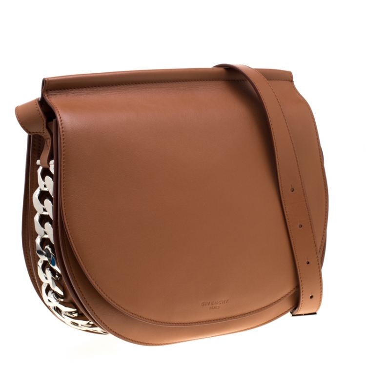 مملوكة مسبقًا Givenchy Brown Leather Mini Infinity Saddle Bag