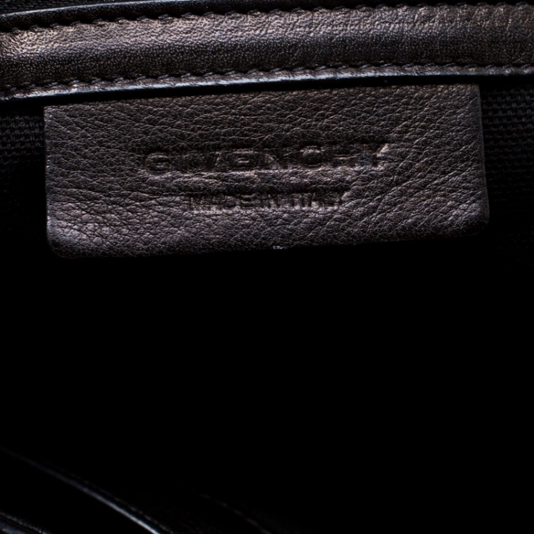 Pre Owned Givenchy Black Leather Pandora Flap Top Handle Bag