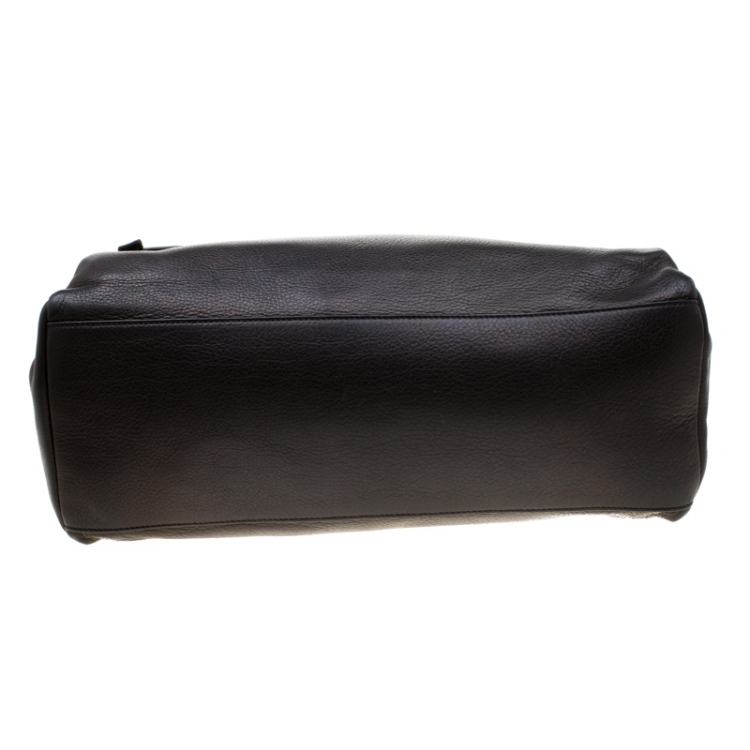 Pre Owned Givenchy Black Leather Pandora Flap Top Handle Bag