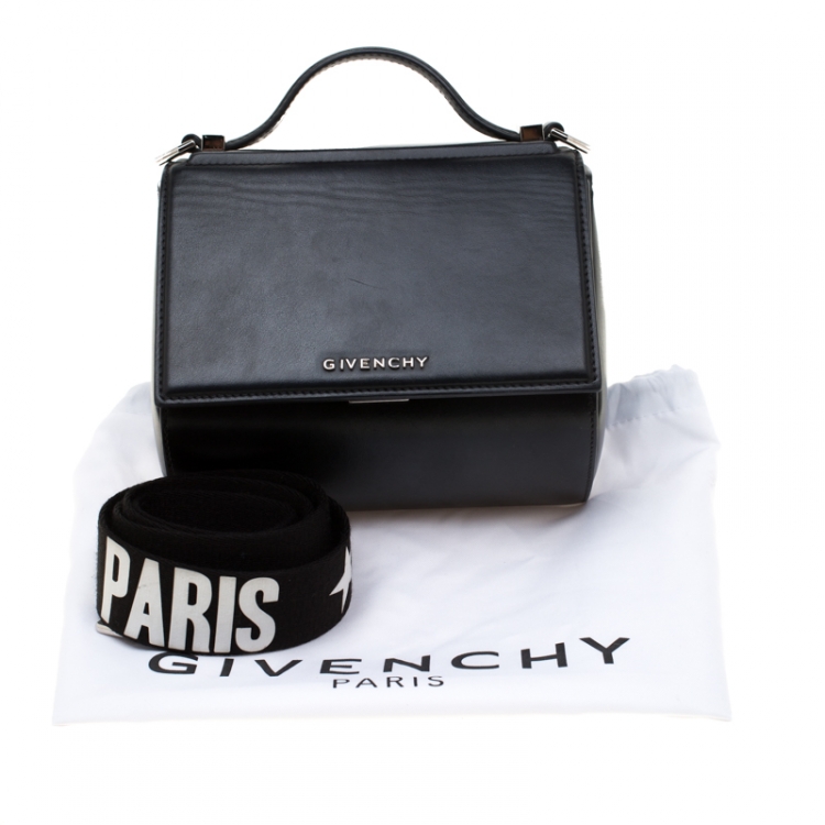 Pre Owned Givenchy Black Leather Mini Pandora Box Crossbody Bag