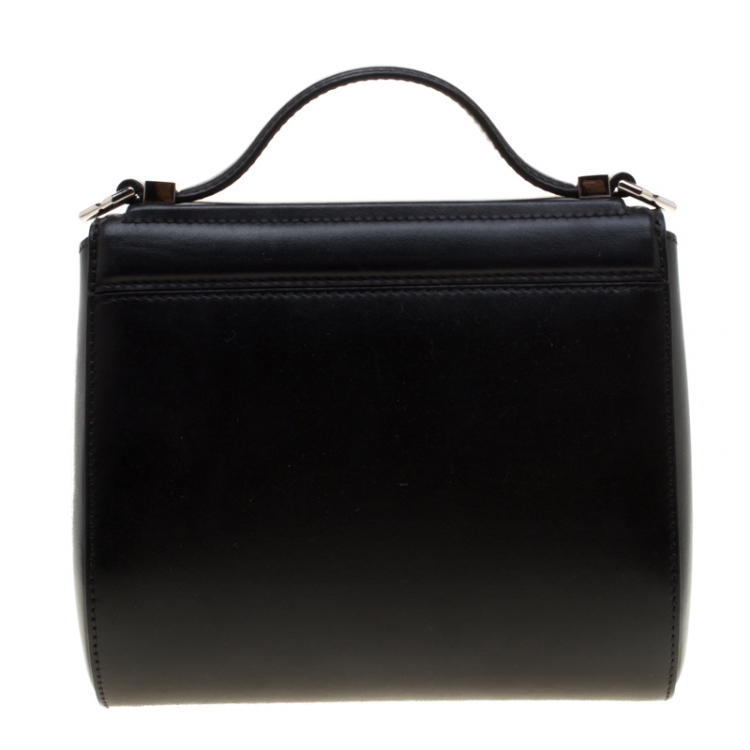 Pre Owned Givenchy Black Leather Mini Pandora Box Crossbody Bag
