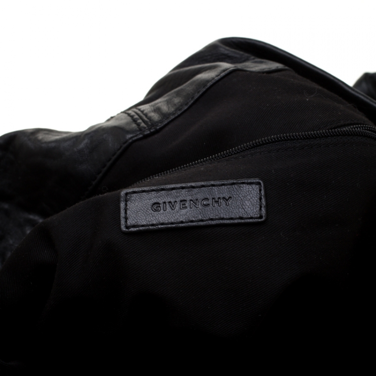 Pre Owned Givenchy Black/Cream Leather Satchel