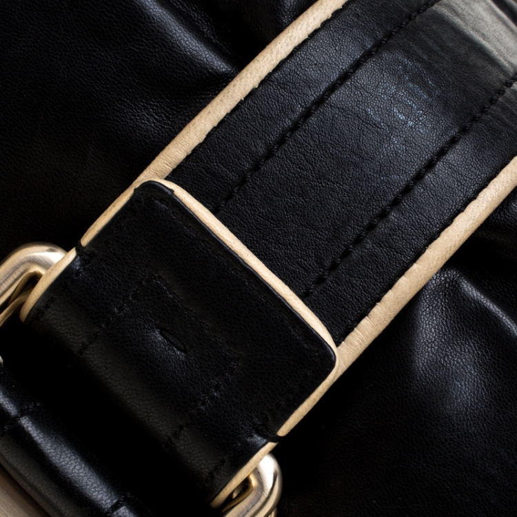 Pre Owned Givenchy Black/Cream Leather Satchel