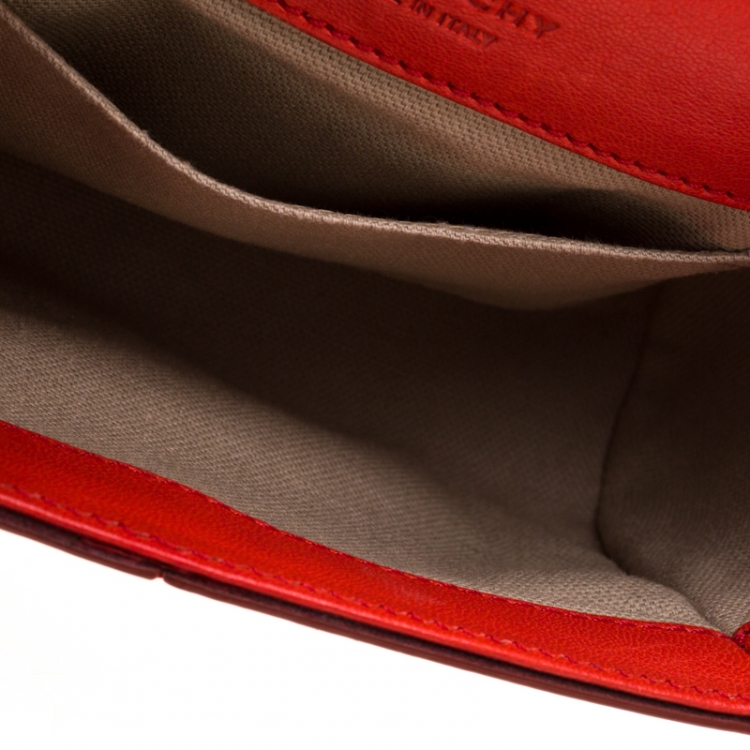 Pre Owned Givenchy Red Leather Small Obsedia Crossbody Bag