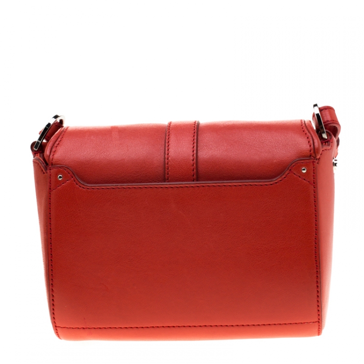 Pre Owned Givenchy Red Leather Small Obsedia Crossbody Bag