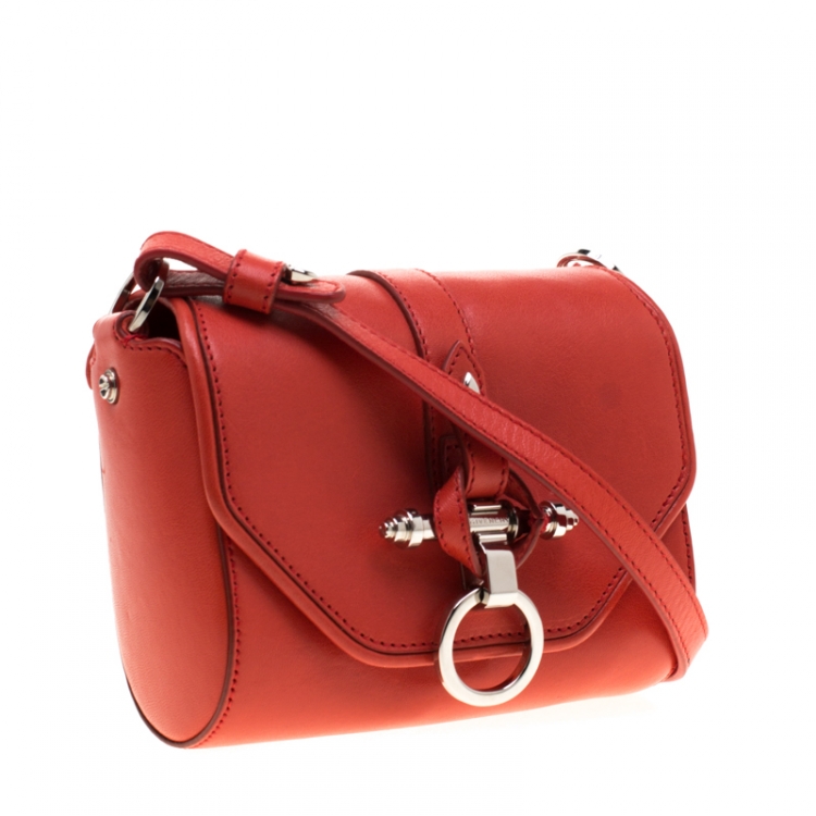 Pre Owned Givenchy Red Leather Small Obsedia Crossbody Bag