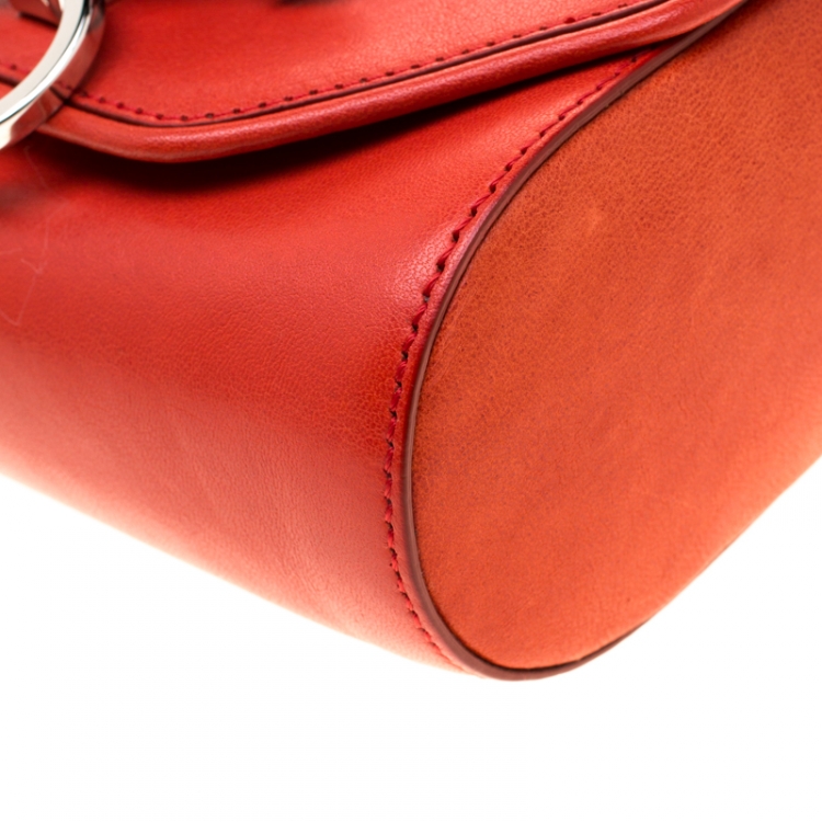 Pre Owned Givenchy Red Leather Small Obsedia Crossbody Bag