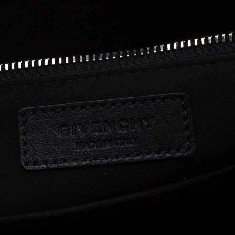 Pre Owned Givenchy Black/Red Leather Shark Tooth Shoulder Bag