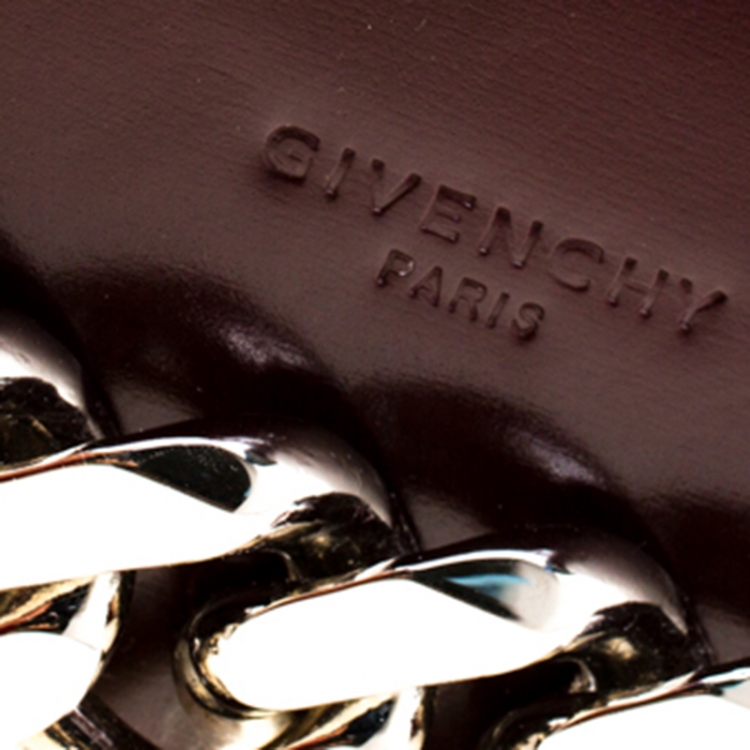 Pre Owned Givenchy Burgundy Leather Small Infinity Shoulder Bag