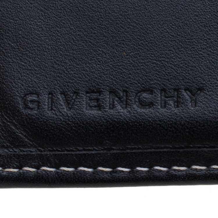Pre Owned Givenchy Beige/Black Canvas Compact Wallet
