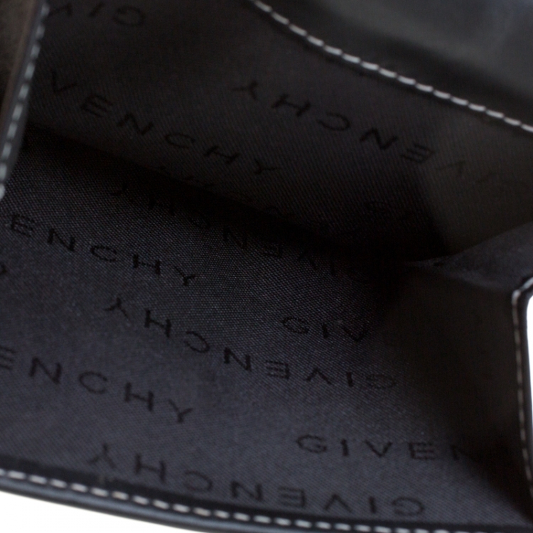 Pre Owned Givenchy Beige/Black Canvas Compact Wallet