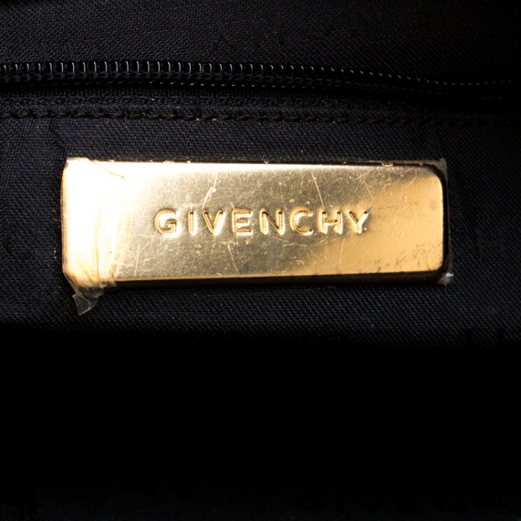 Pre Owned Givenchy Black/White Signature Canvas and Leather Crossbody Bag