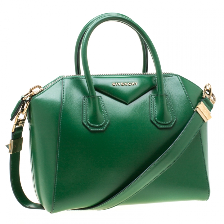 Pre Owned Givenchy Green Leather Small Antigona Satchel