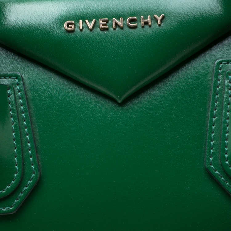 Pre Owned Givenchy Green Leather Small Antigona Satchel