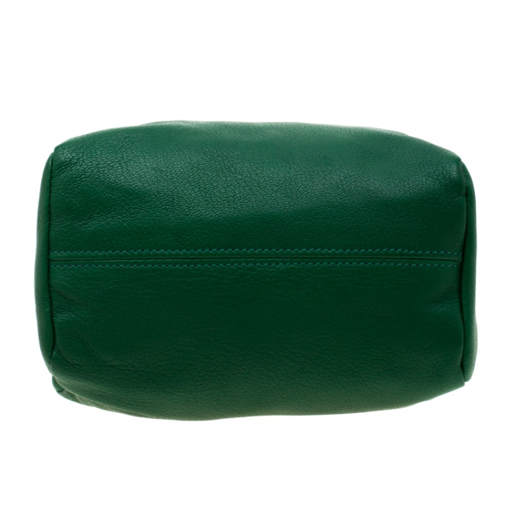 Pre Owned Givenchy Green Leather Pandora Wristlet Pouch