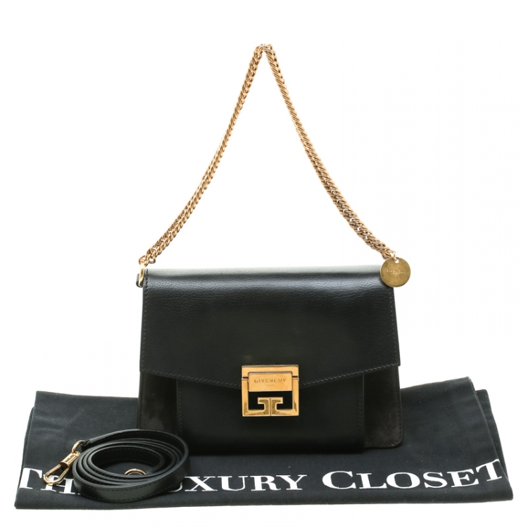 مملوكة مسبقًا Givenchy Black Leather and Suede GV3 Crossbody Bag