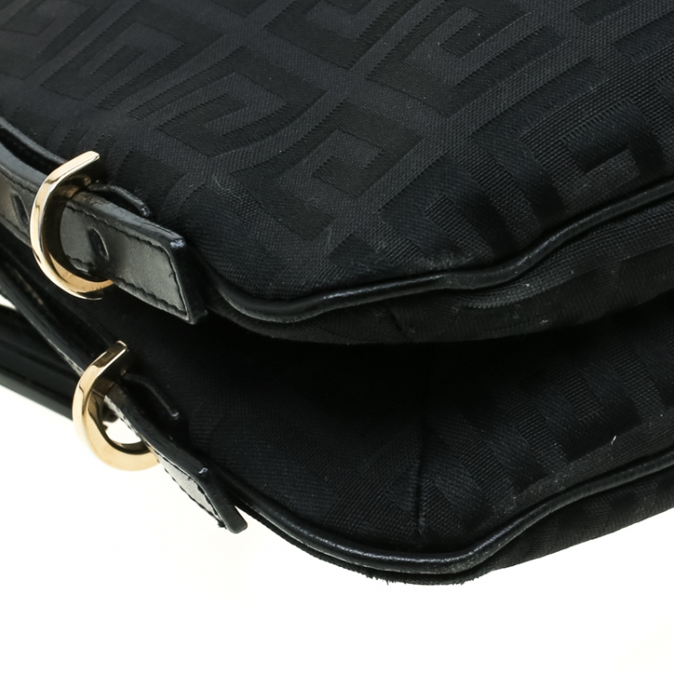 Pre Owned Givenchy Black Signature Canvas Shoulder Bag