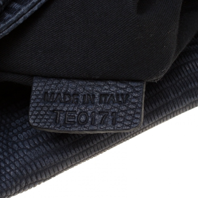 Pre Owned Givenchy Black Lizard Embossed Antigona Envelope Clutch