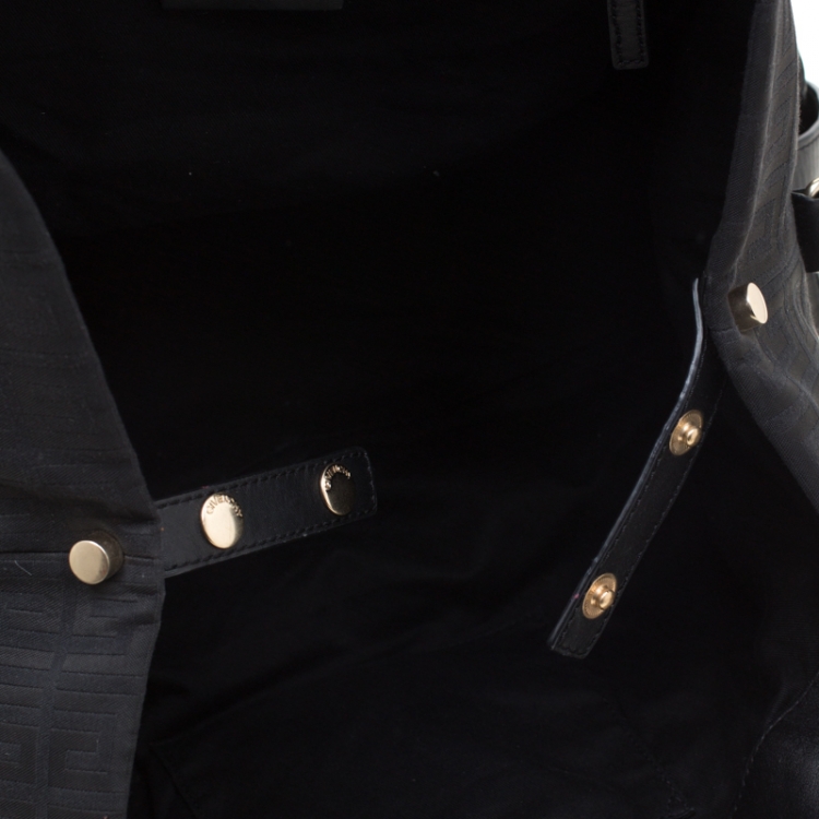 Pre Owned Givenchy Black Monogram Canvas and Leather Satchel