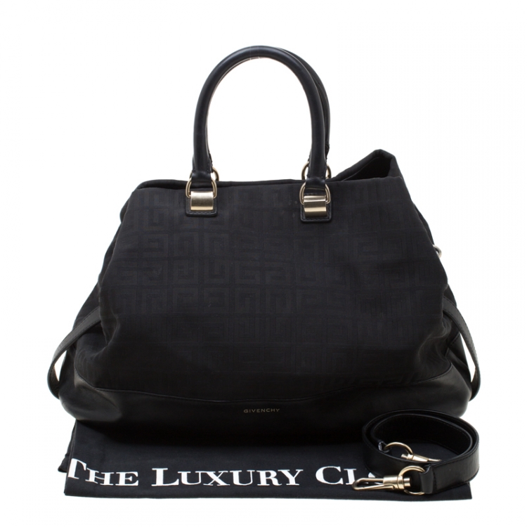 Pre Owned Givenchy Black Monogram Canvas and Leather Satchel
