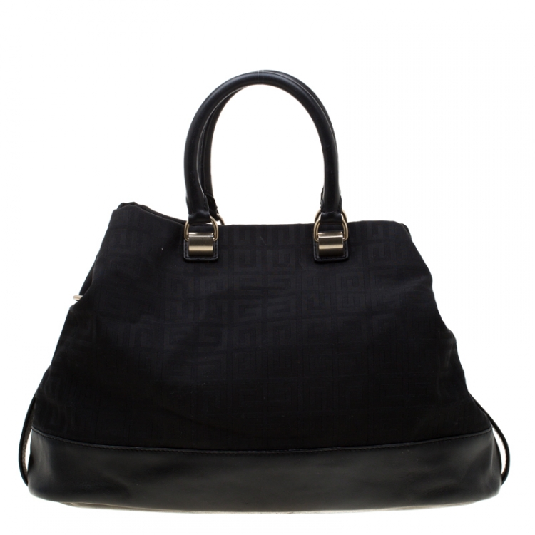 Pre Owned Givenchy Black Monogram Canvas and Leather Satchel