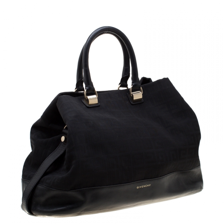 Pre Owned Givenchy Black Monogram Canvas and Leather Satchel