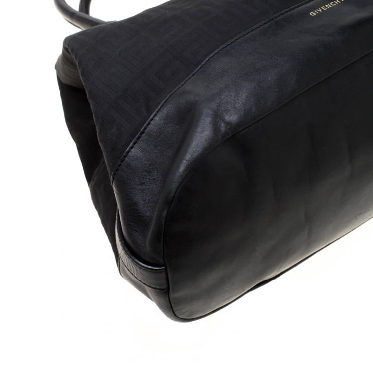 Pre Owned Givenchy Black Monogram Canvas and Leather Satchel