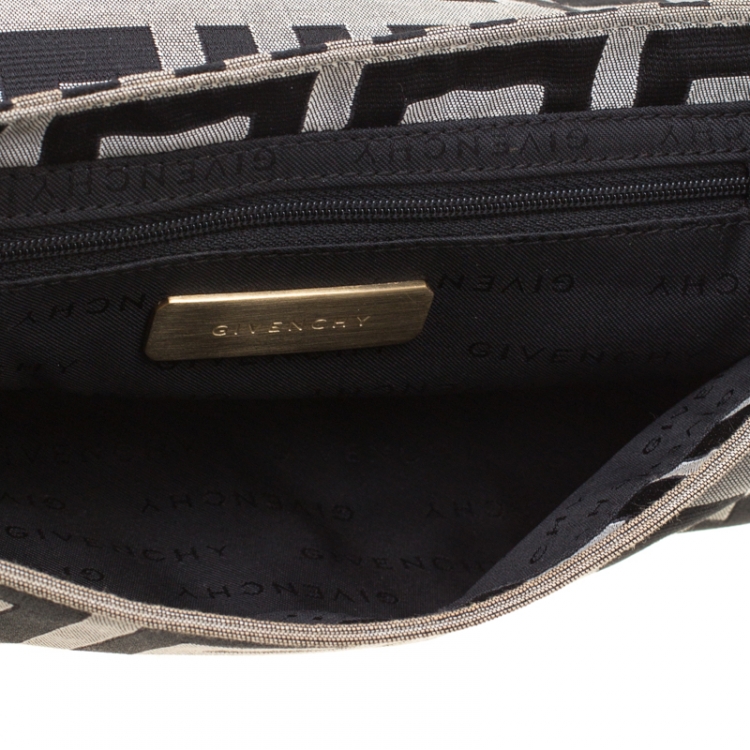 Pre Owned Givenchy Black Canvas and Leather Shoulder Bag