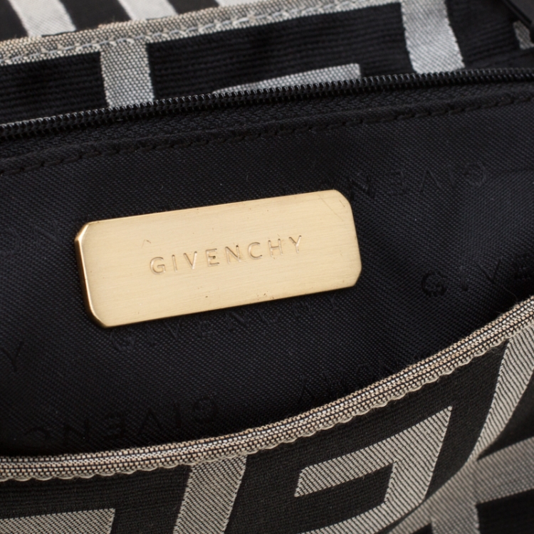 Pre Owned Givenchy Black Canvas and Leather Shoulder Bag