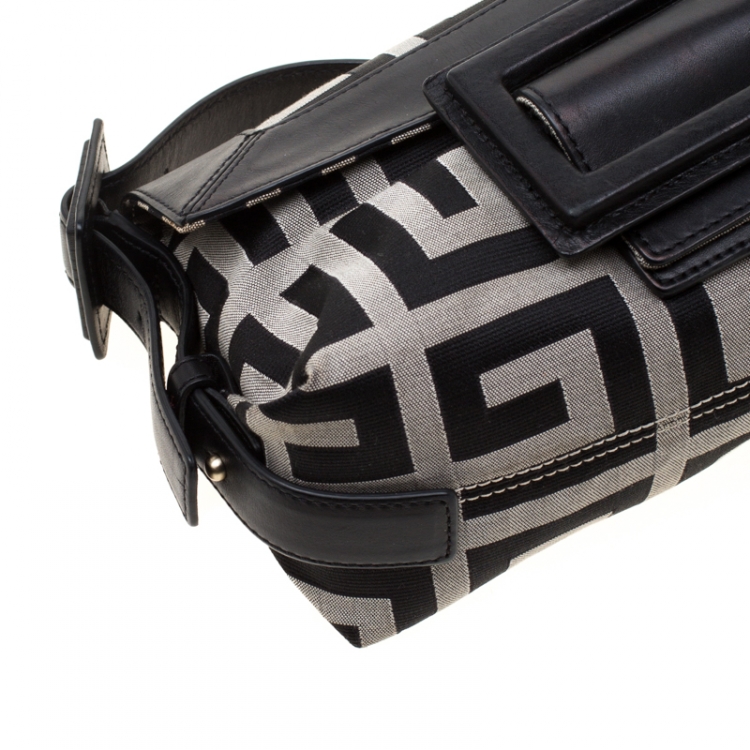Pre Owned Givenchy Black Canvas and Leather Shoulder Bag
