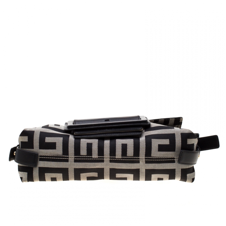Pre Owned Givenchy Black Canvas and Leather Shoulder Bag